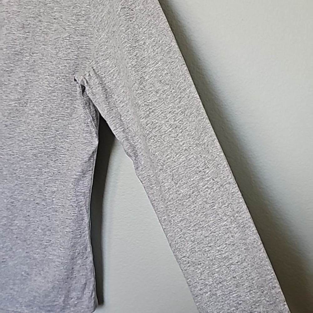 Sundance Casual Basic Neutral Cotton Large Crochet Neck Long Sleeve Gray - Picture 4 of 7